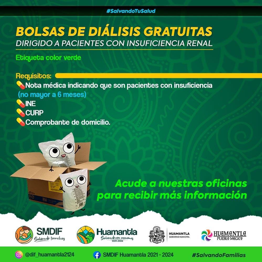 Apoya SMDIF Huamantla con implementos y medicamentos  gratuitos para pacientes con insuficiencia renal y diabetes